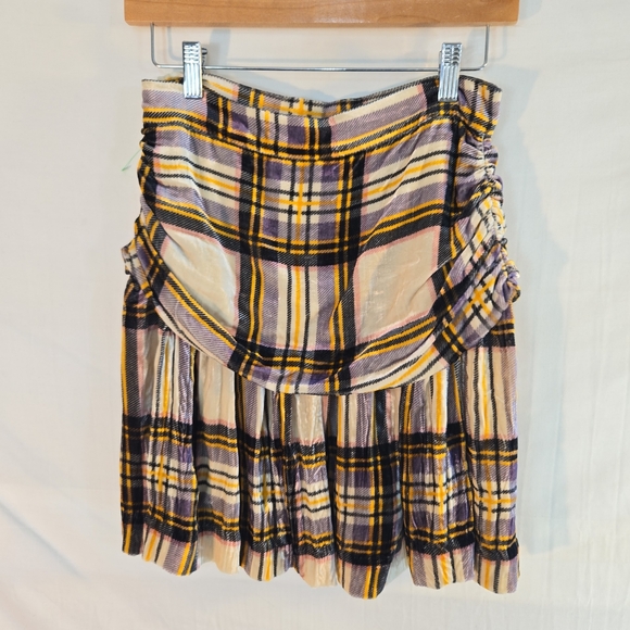 jourden Dresses & Skirts - Jourden Women's Size 40 Plaid Velvet Silk-Blend Mini Skirt 26" Waist New
